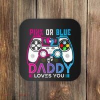 Daddy Loves You Gender Reveal Baby Gaming Dad Coaster thumb 0