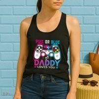 Daddy Loves You Gender Reveal Baby Gaming Dad Women's Tank Top thumb 2