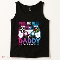 Daddy Loves You Gender Reveal Baby Gaming Dad Tank Top thumb 2