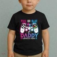 Daddy Loves You Gender Reveal Baby Gaming Dad Toddler T-Shirt thumb 2