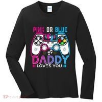 Daddy Loves You Gender Reveal Baby Gaming Dad Women's Long Sleeve Shirt thumb 0