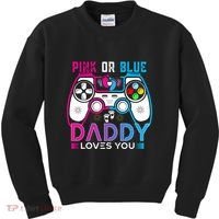 Daddy Loves You Gender Reveal Baby Gaming Dad Kids Sweatshirt thumb 0