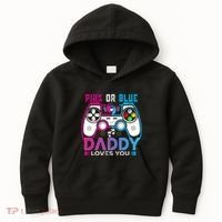 Daddy Loves You Gender Reveal Baby Gaming Dad Kids Hoodie thumb 0