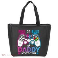 Daddy Loves You Gender Reveal Baby Gaming Dad Tote Bag thumb 0