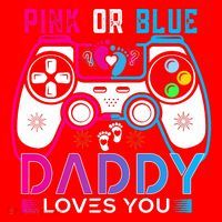 Daddy Loves You Gender Reveal Baby Gaming Dad Santa Hat thumb 1