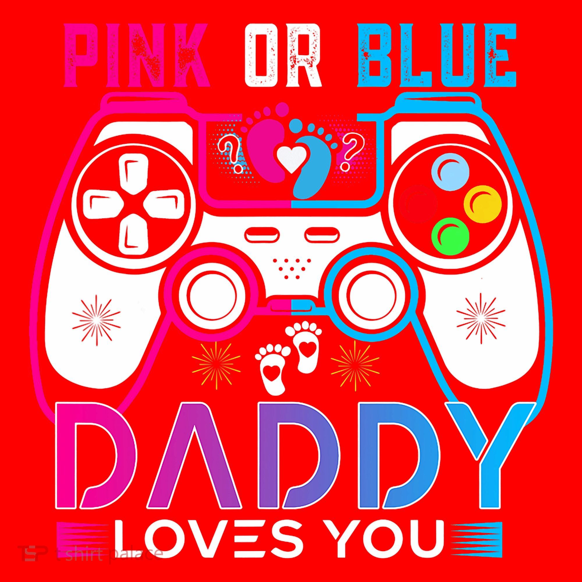 Daddy Loves You Gender Reveal Baby Gaming Dad Santa Hat