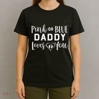 Daddy Loves You Gender Reveal T-Shirt thumb 4