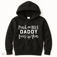 Daddy Loves You Gender Reveal Kids Hoodie thumb 0