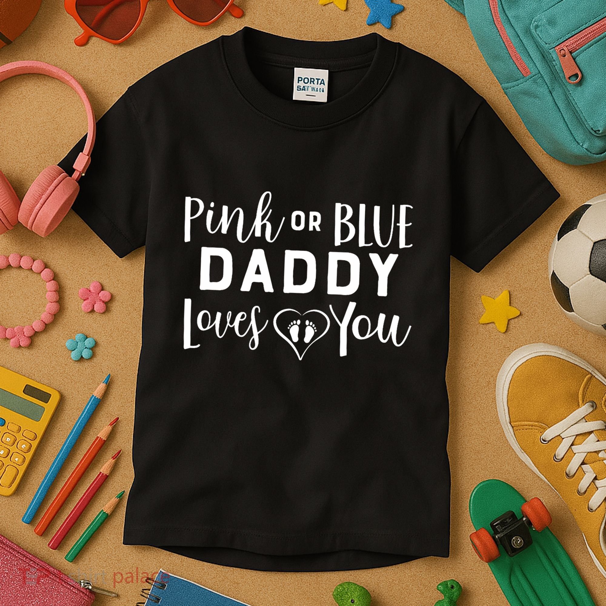 Daddy Loves You Gender Reveal Kids T-Shirt