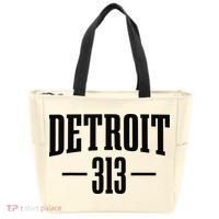 Detroit Michigan 313 Area Code Pride Retro Tote Bag thumb 0