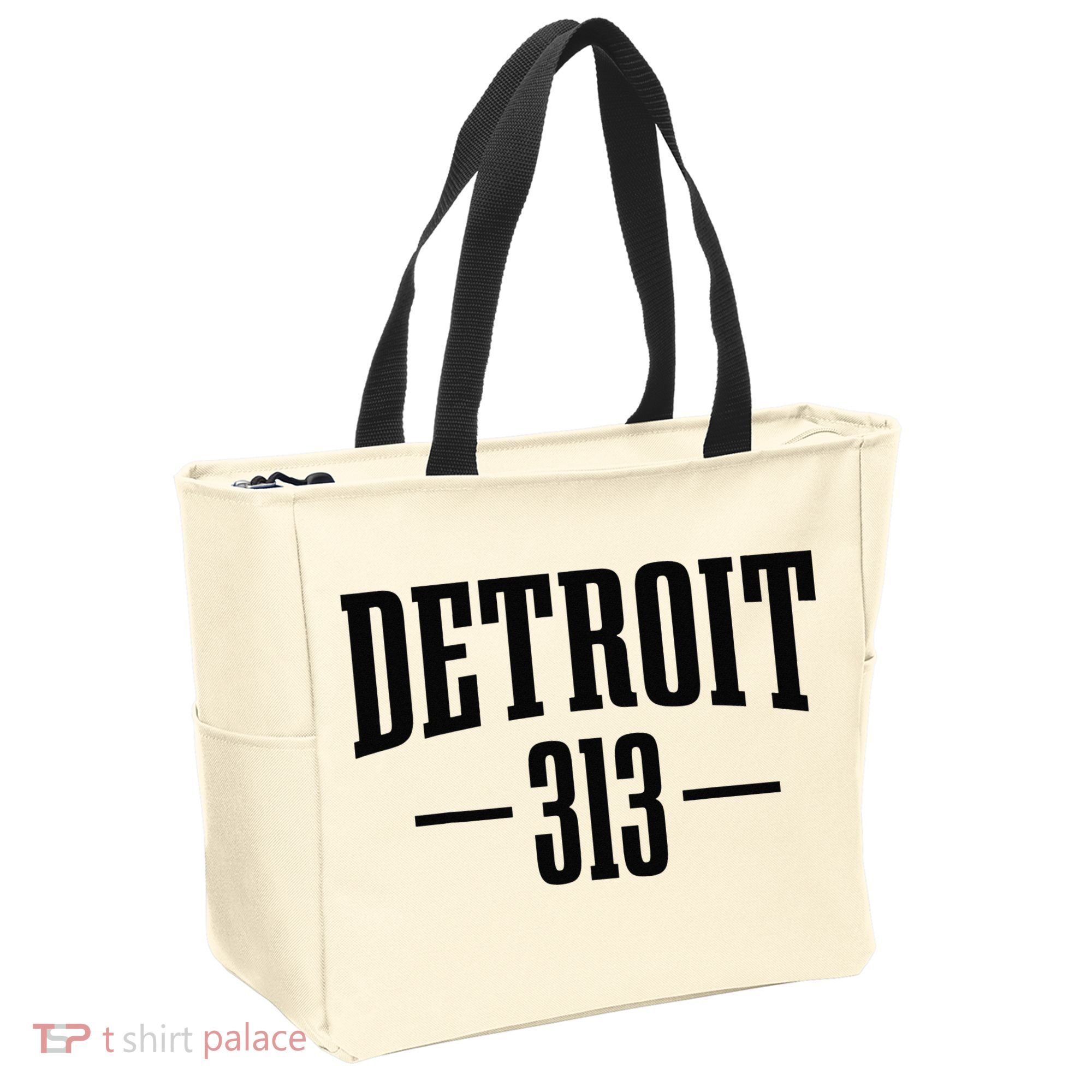 Detroit Michigan 313 Area Code Pride Retro Tote Bag