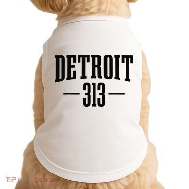 Detroit Michigan 313 Area Code Pride Retro Doggie Tank