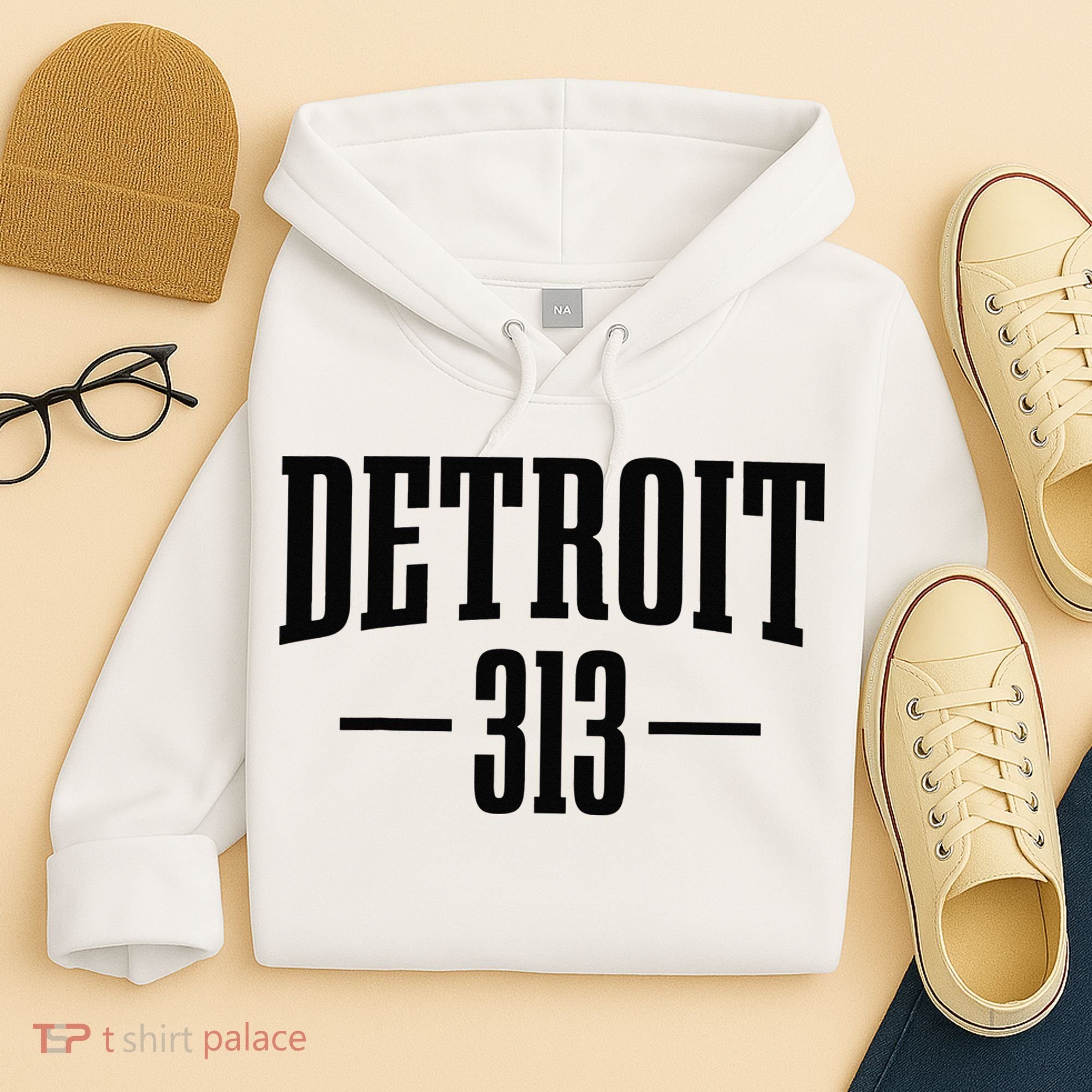 Detroit Michigan 313 Area Code Pride Retro Hoodie