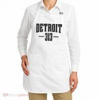Detroit Michigan 313 Area Code Pride Retro Apron thumb 2