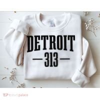 Detroit Michigan 313 Area Code Pride Retro Sweatshirt thumb 2