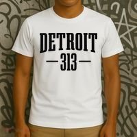 Detroit Michigan 313 Area Code Pride Retro T-Shirt thumb 3