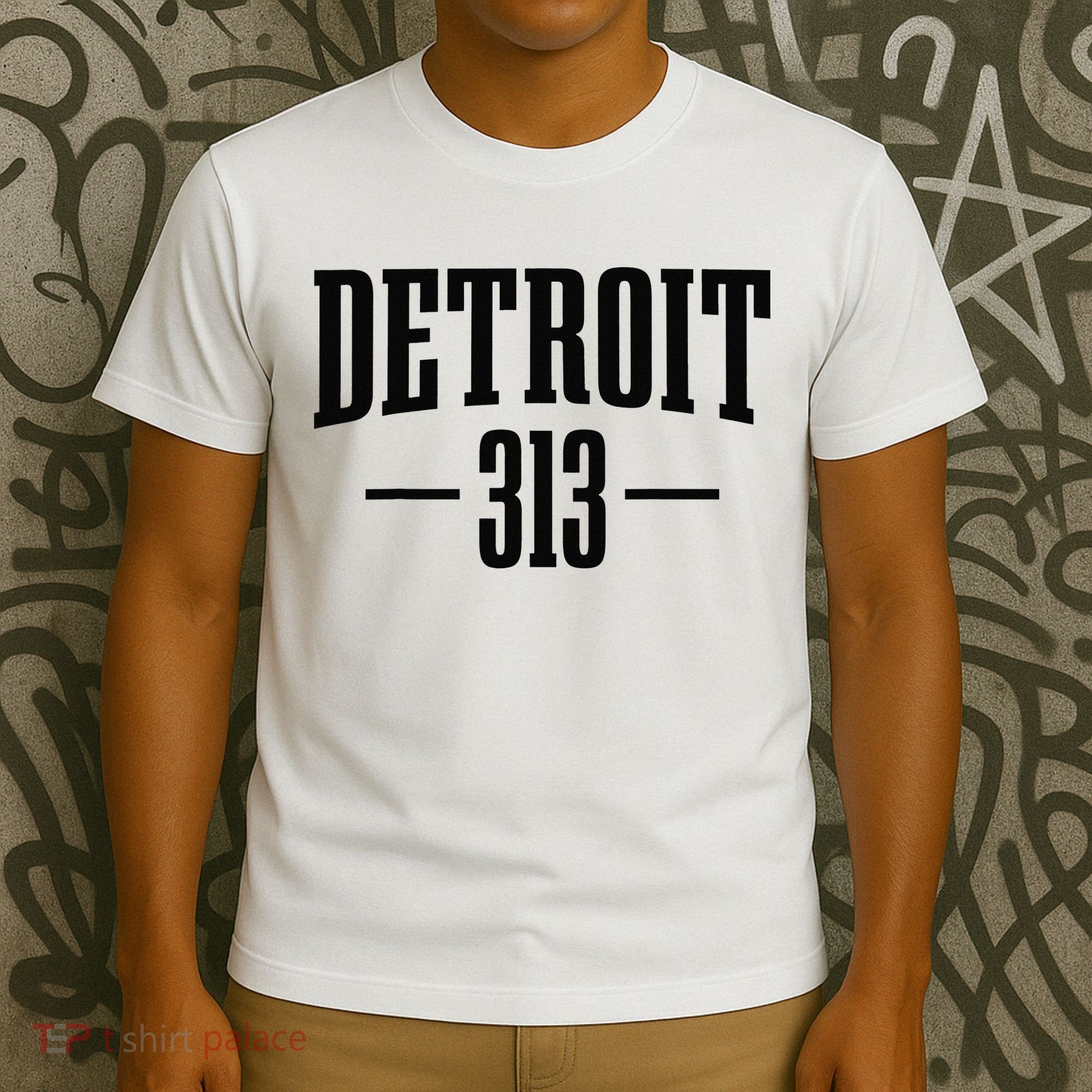 Detroit Michigan 313 Area Code Pride Retro T-Shirt