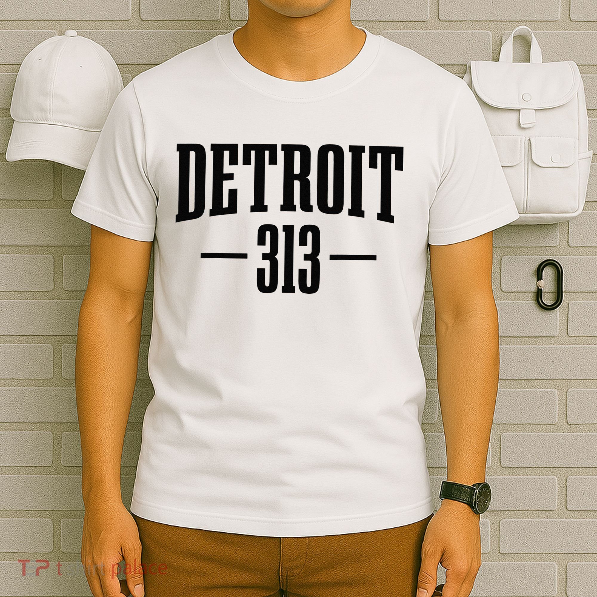 Detroit Michigan 313 Area Code Pride Retro T-Shirt