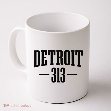 Detroit Michigan 313 Area Code Pride Retro Coffee Mug