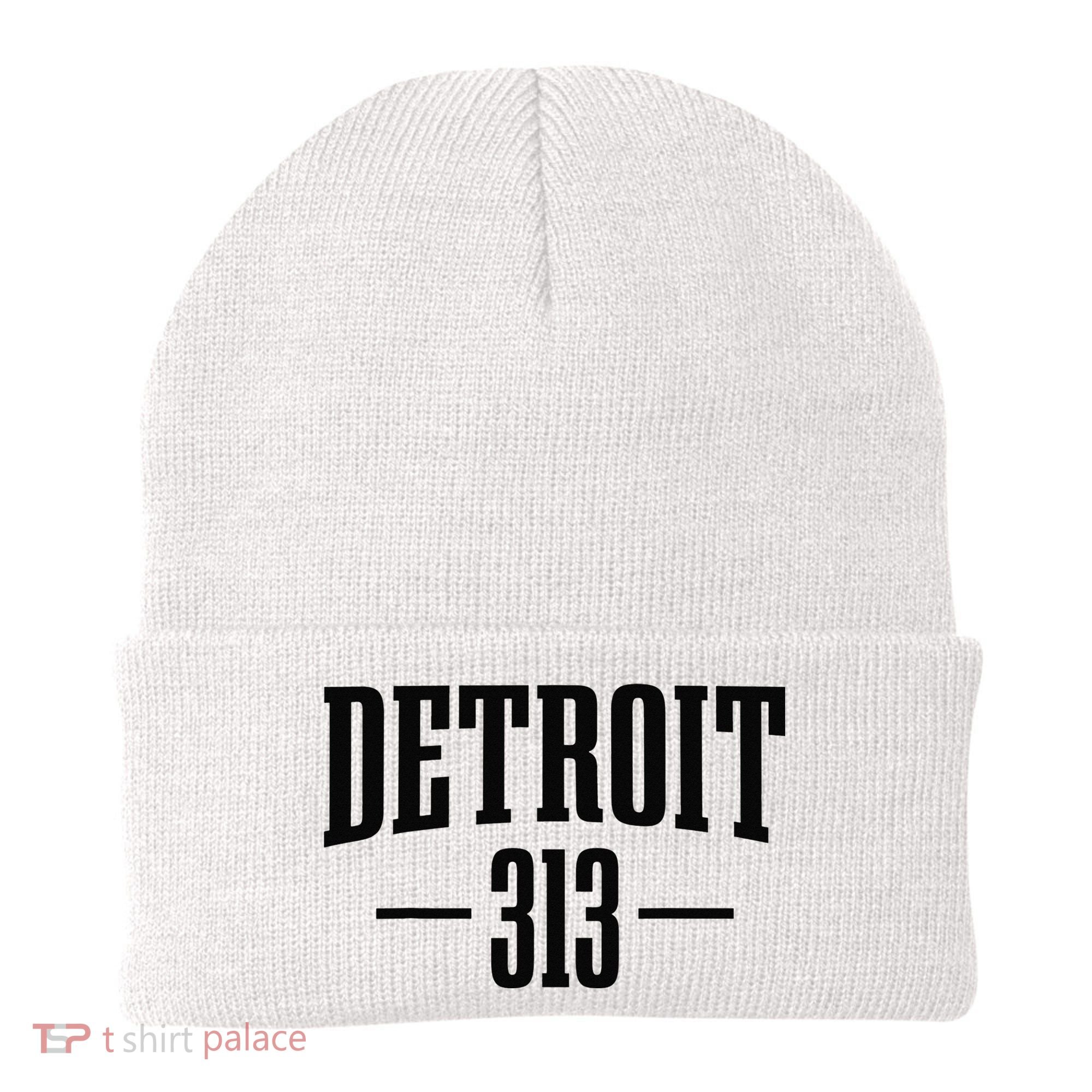 Detroit Michigan 313 Area Code Pride Retro Beanie