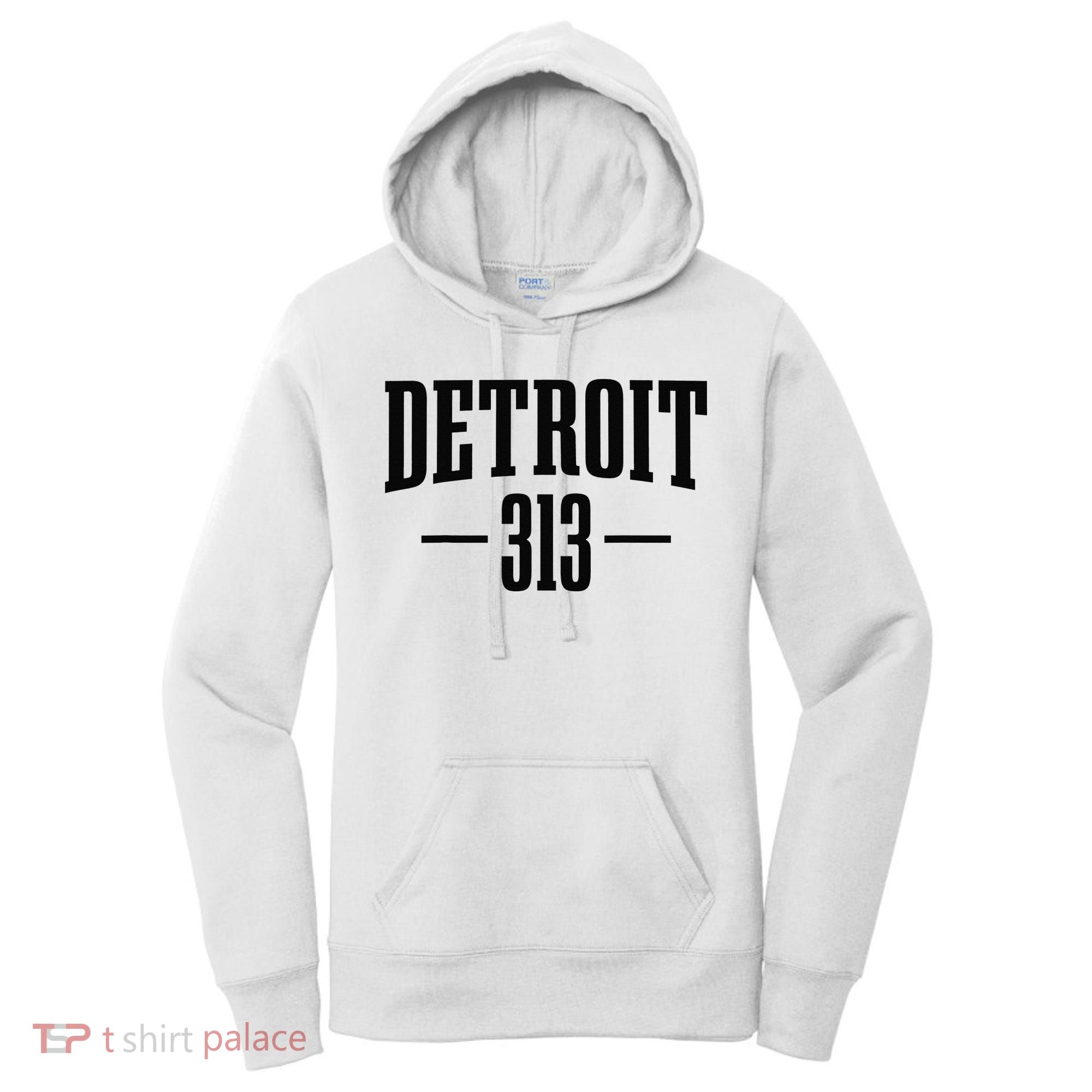 Detroit Michigan 313 Area Code Pride Retro Women's Hoodie