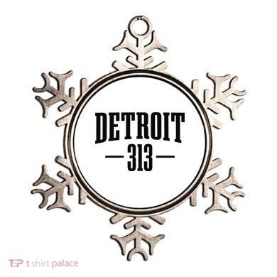 Detroit Michigan 313 Area Code Pride Retro Ornament