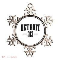 Detroit Michigan 313 Area Code Pride Retro Ornament thumb 0