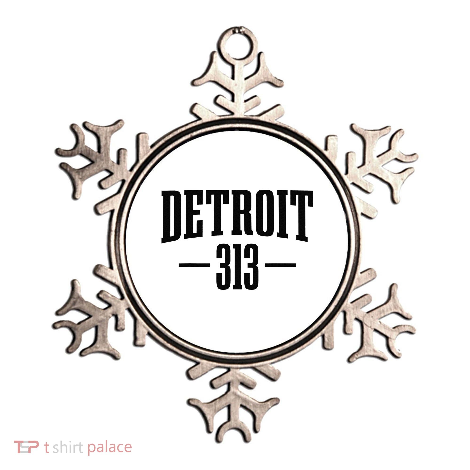 Detroit Michigan 313 Area Code Pride Retro Ornament
