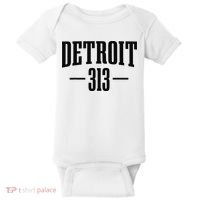 Detroit Michigan 313 Area Code Pride Retro Baby Bodysuit thumb 0