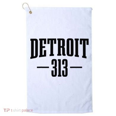 Detroit Michigan 313 Area Code Pride Retro Golf Towel