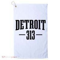 Detroit Michigan 313 Area Code Pride Retro Golf Towel thumb 0