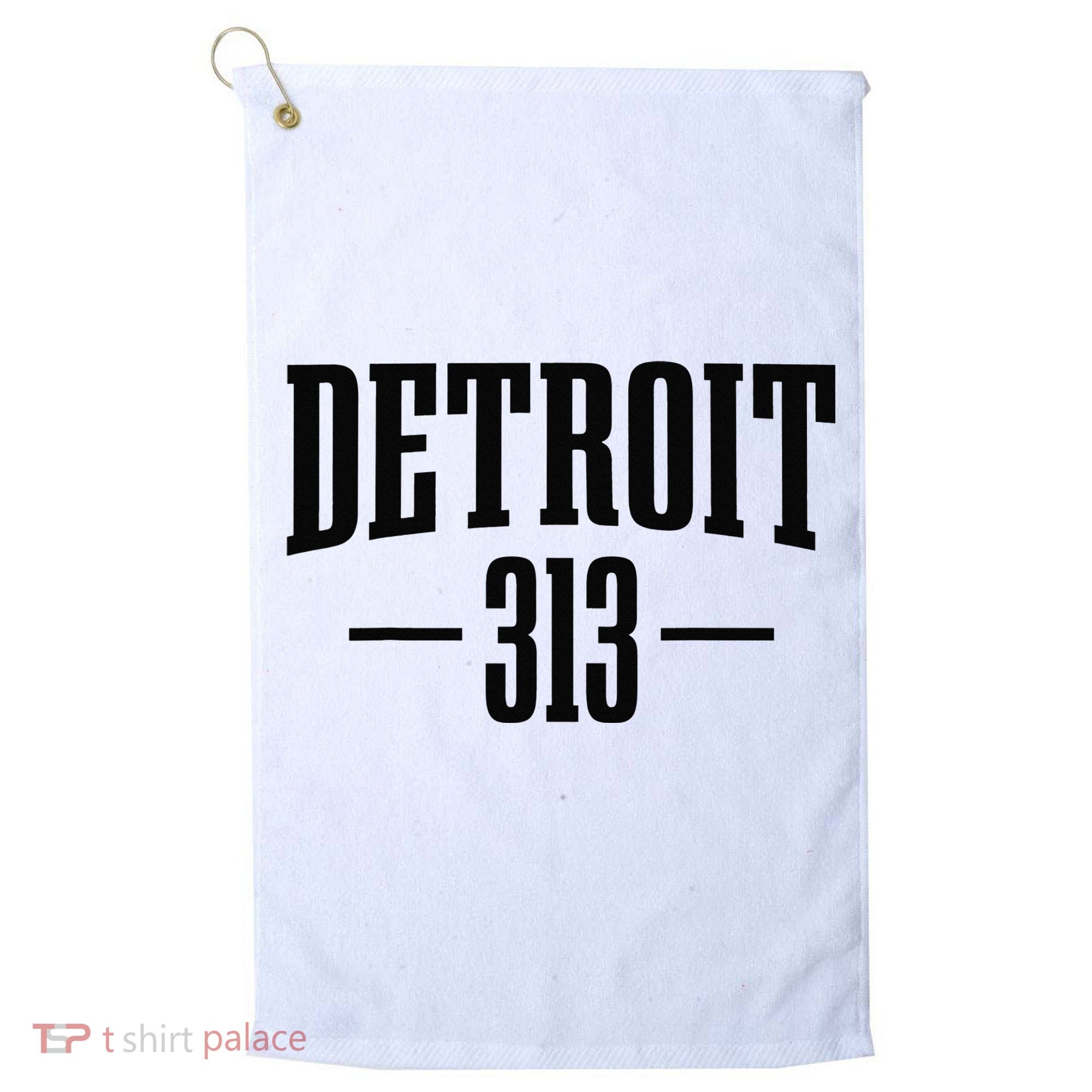 Detroit Michigan 313 Area Code Pride Retro Golf Towel