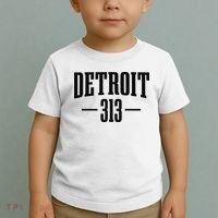 Detroit Michigan 313 Area Code Pride Retro Toddler T-Shirt thumb 2