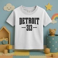Detroit Michigan 313 Area Code Pride Retro Toddler T-Shirt thumb 3