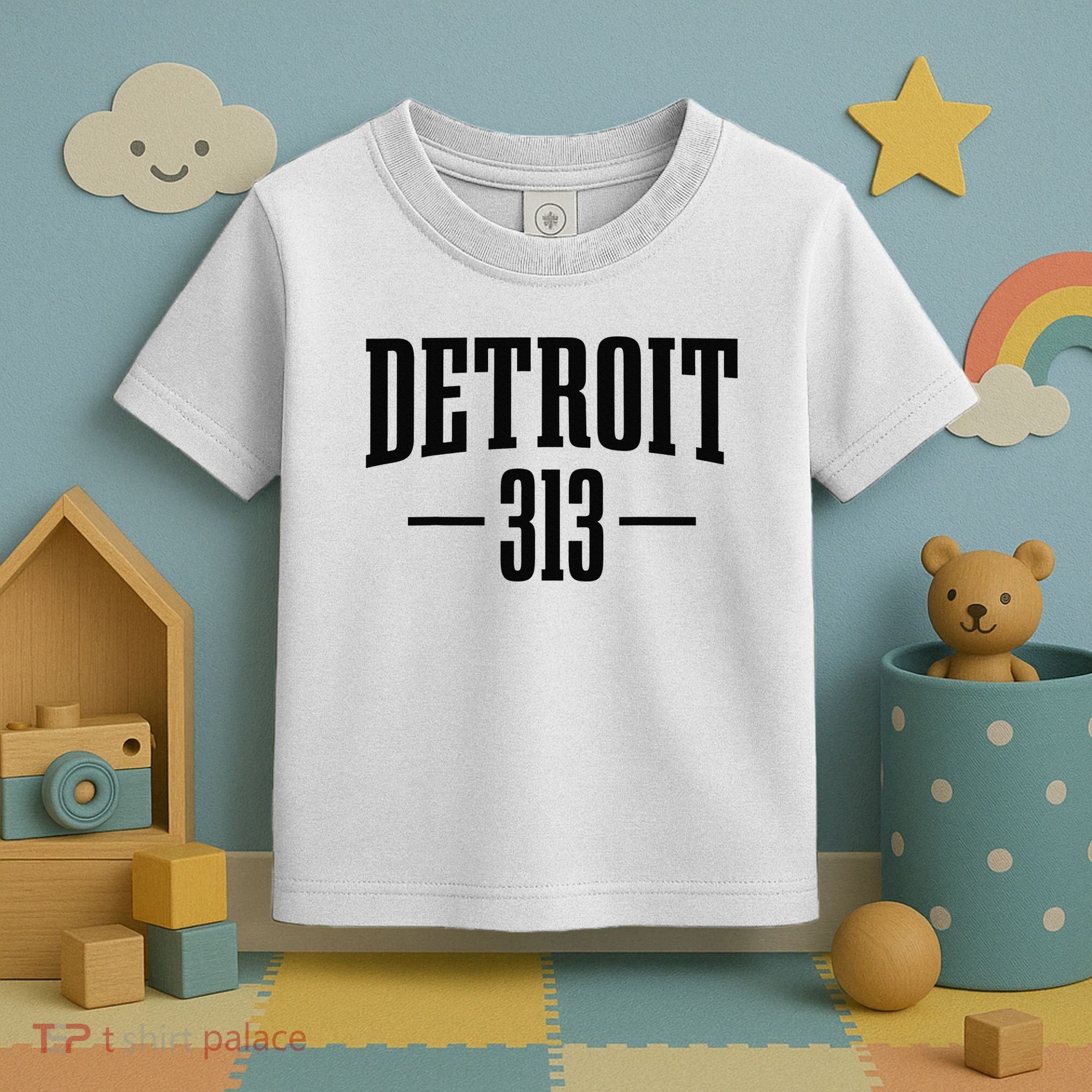 Detroit Michigan 313 Area Code Pride Retro Toddler T-Shirt