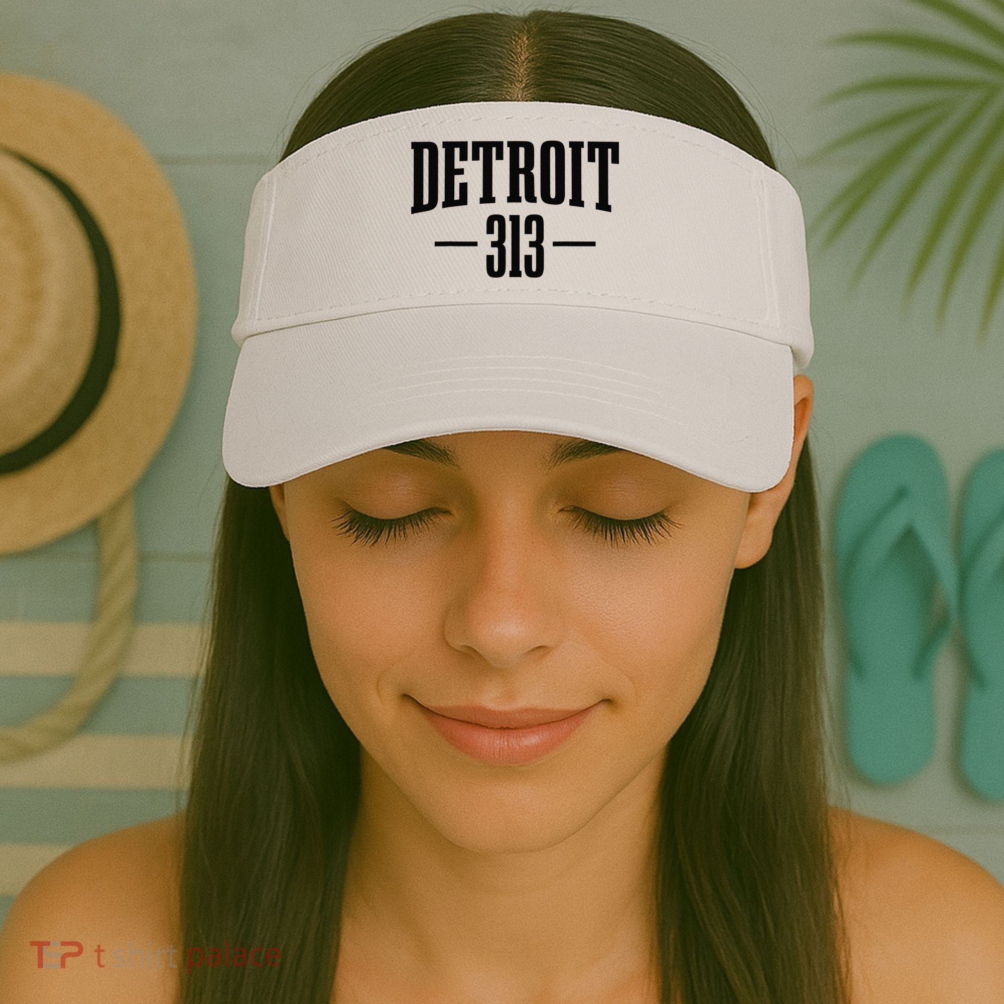 Detroit Michigan 313 Area Code Pride Retro Visor