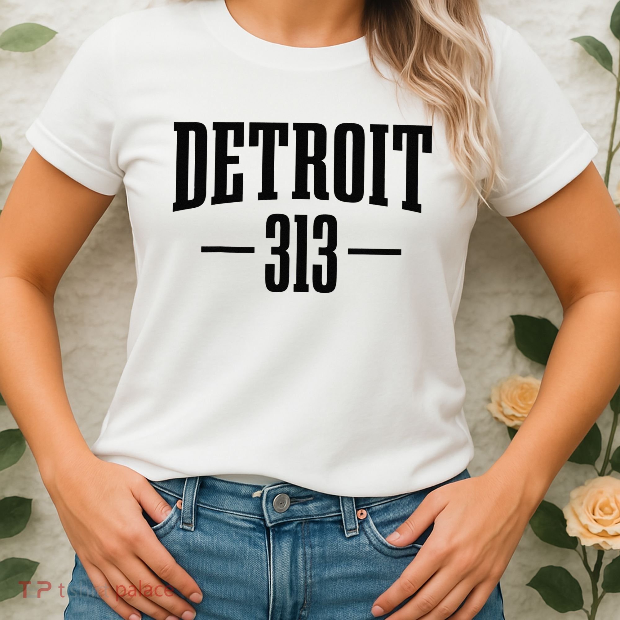 Detroit Michigan 313 Area Code Pride Retro Women's T-Shirt