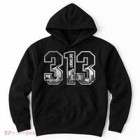 Detroit Michigan 313 Area Code Pride Skyline Hoodie thumb 0