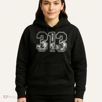Detroit Michigan 313 Area Code Pride Skyline Hoodie thumb 5