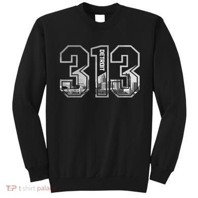 Detroit Michigan 313 Area Code Pride Skyline Sweatshirt