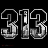 Detroit Michigan 313 Area Code Pride Skyline T-Shirt thumb 7