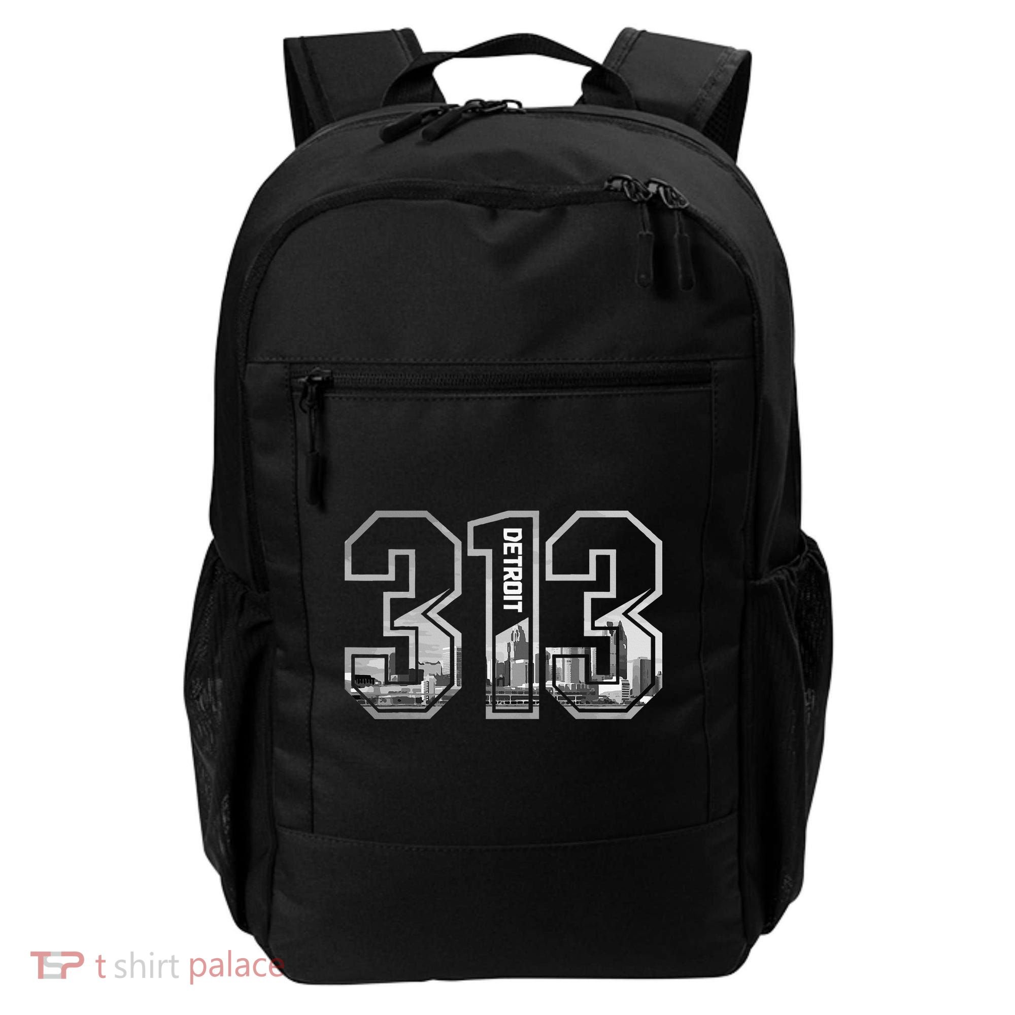 Detroit Michigan 313 Area Code Pride Skyline Backpack