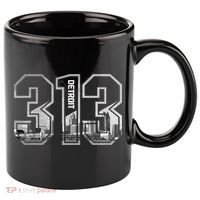 Detroit Michigan 313 Area Code Pride Skyline 11oz C Handle Ceramic Mug thumb 0