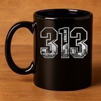 Detroit Michigan 313 Area Code Pride Skyline 11oz C Handle Ceramic Mug thumb 4
