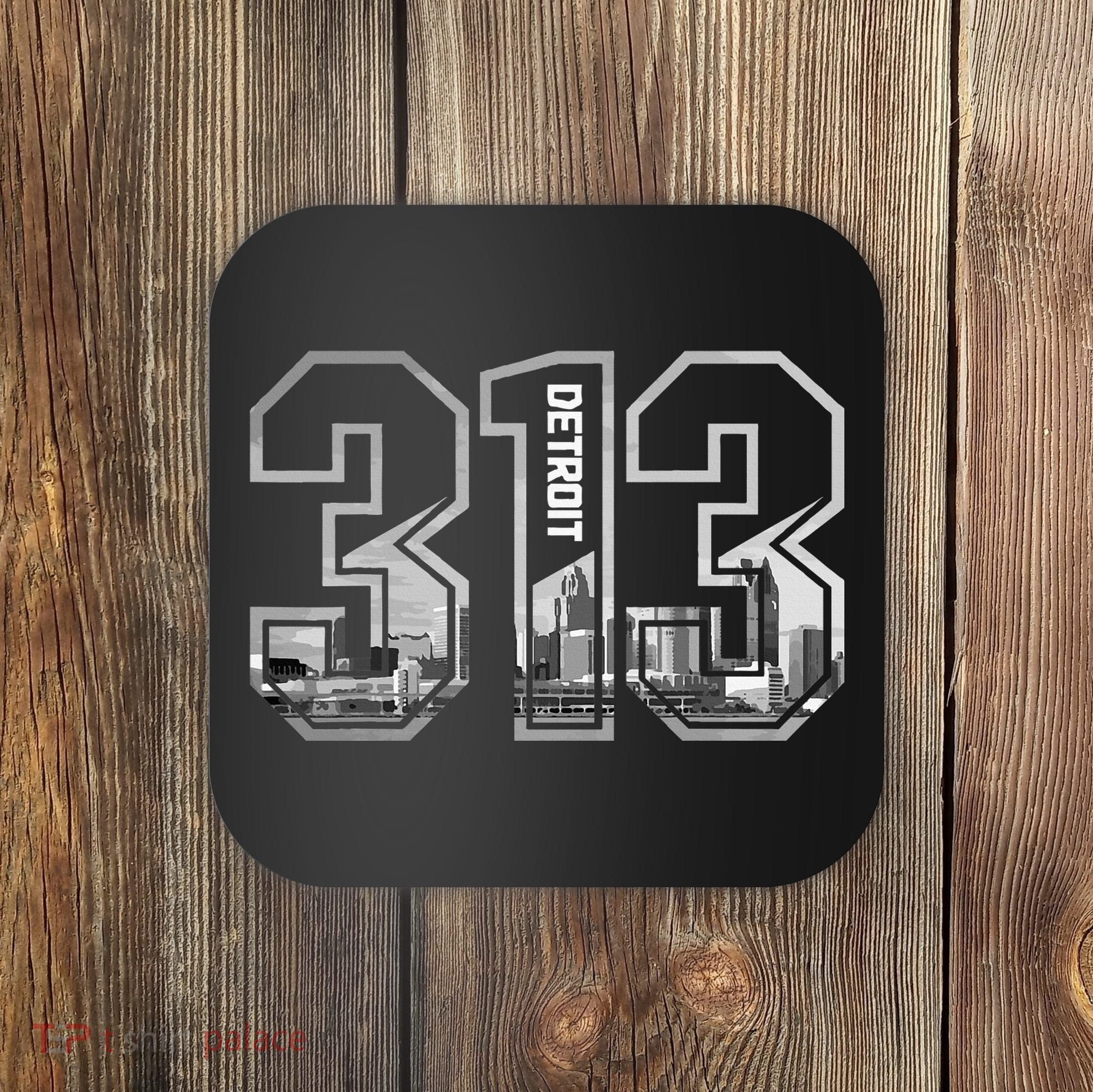 Detroit Michigan 313 Area Code Pride Skyline Coaster
