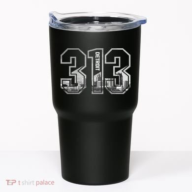 Detroit Michigan 313 Area Code Pride Skyline Tumbler
