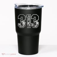 Detroit Michigan 313 Area Code Pride Skyline Tumbler thumb 0