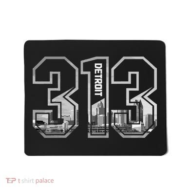 Detroit Michigan 313 Area Code Pride Skyline Mousepad