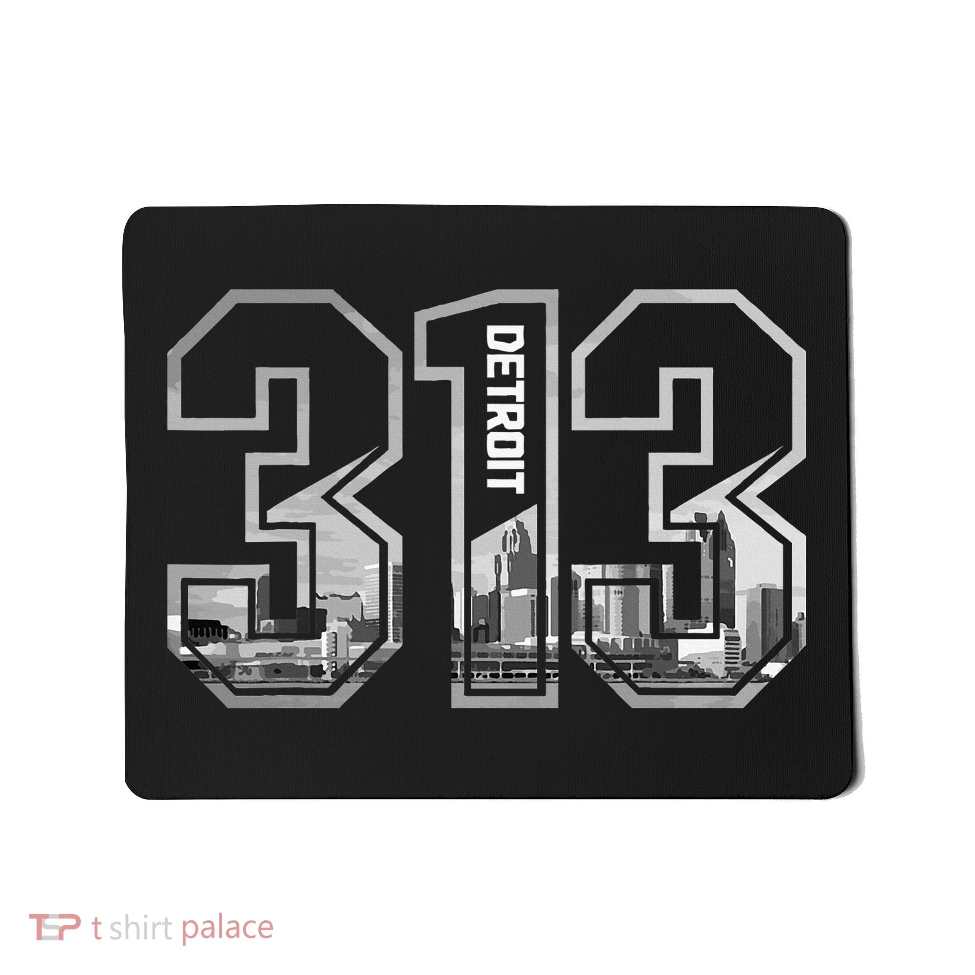 Detroit Michigan 313 Area Code Pride Skyline Mousepad
