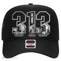 Detroit Michigan 313 Area Code Pride Skyline Hat thumb 0